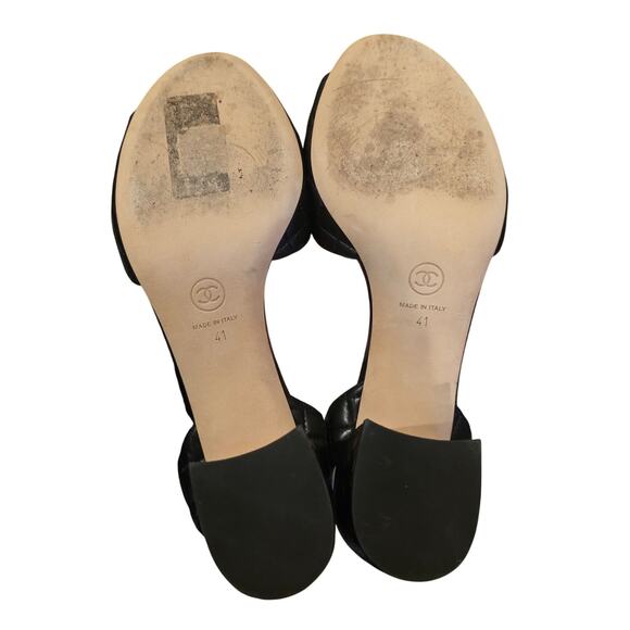 Chanel 2016 Karl Lagerfeld Quilted Navy CC Block Heel Sandals IT 41 US 10–10.5 - Picture 8 of 15